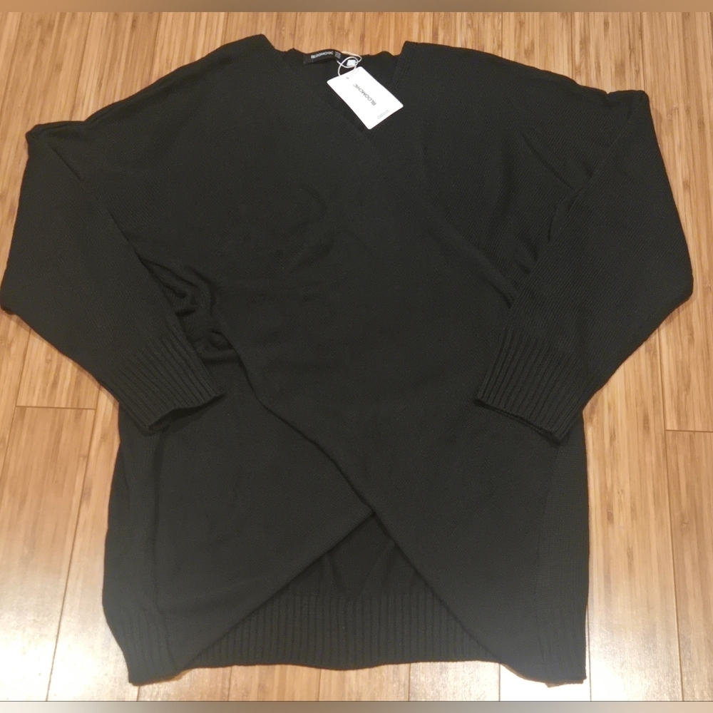 NWT Bloomchic Black Oversized Ribbed Sweater